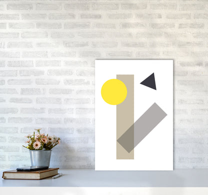 Random Yellow Geo Styles 3 Modern Print A2 Black Frame