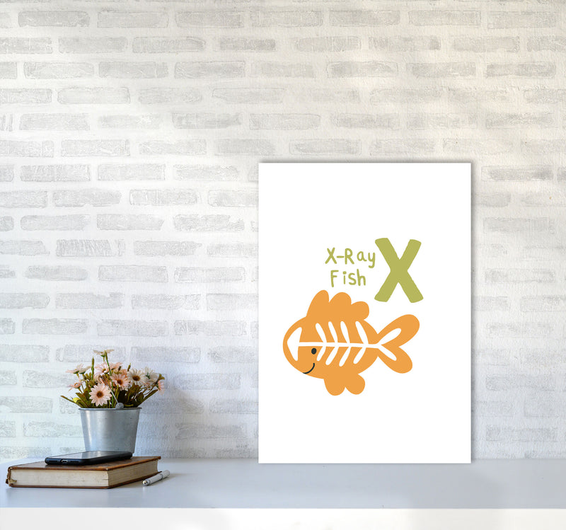 Alphabet Animals, X Is For X-Ray Fish, Nursey Wall Art Poster A2 Black Frame