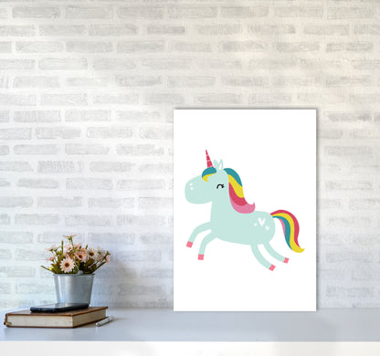 Children&#39;s Animals, Unicorn Modern Print A2 Black Frame