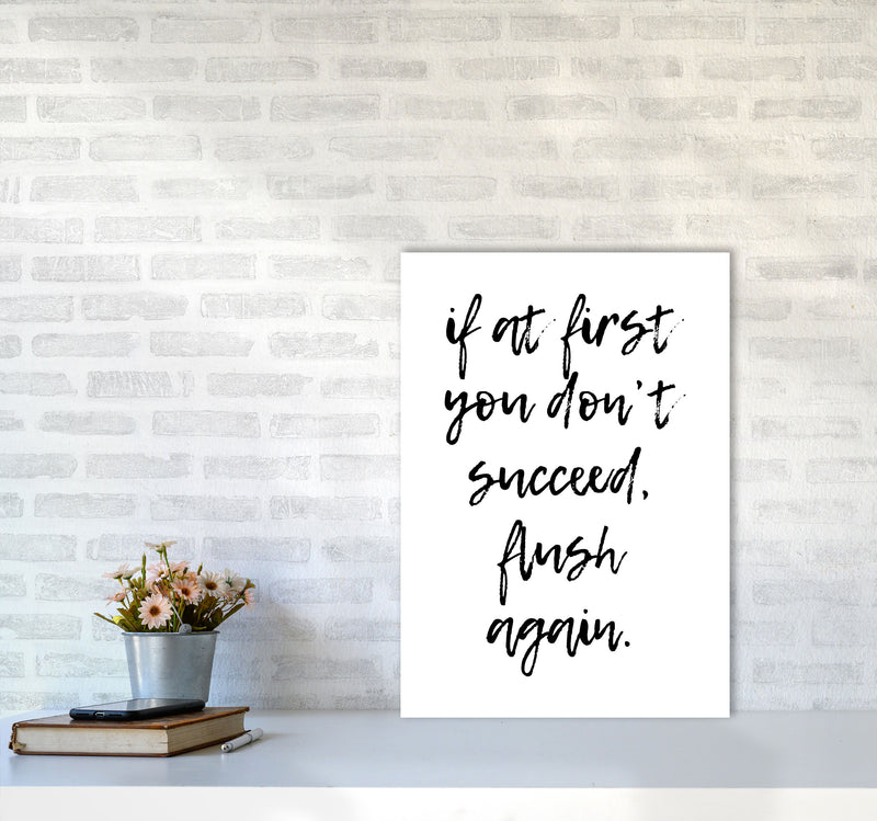 Flush Again, Bathroom Modern Print, Framed Bathroom Wall Art A2 Black Frame