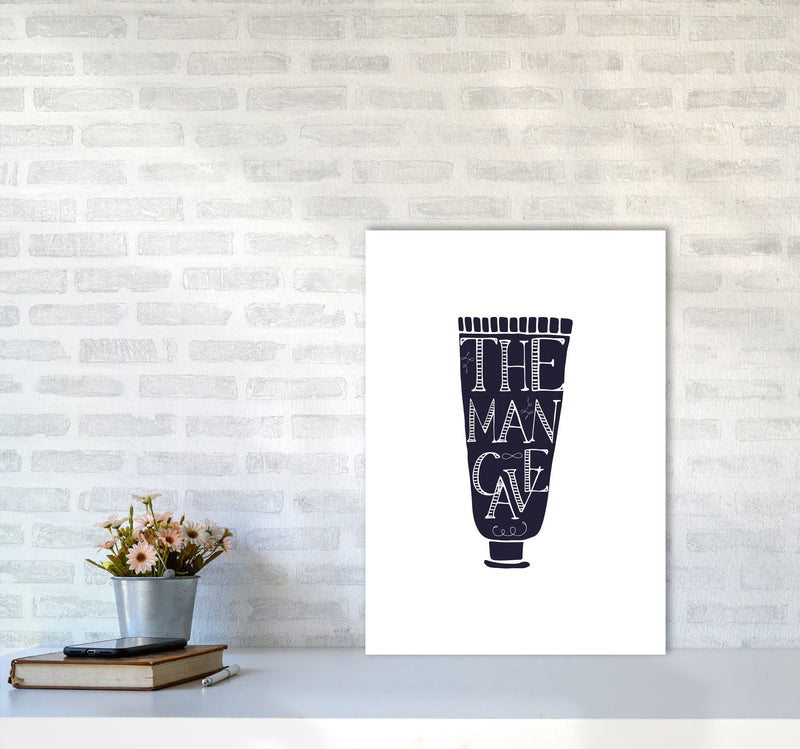 The Man Cave 1 Modern Print, Framed Bathroom Wall Art A2 Black Frame