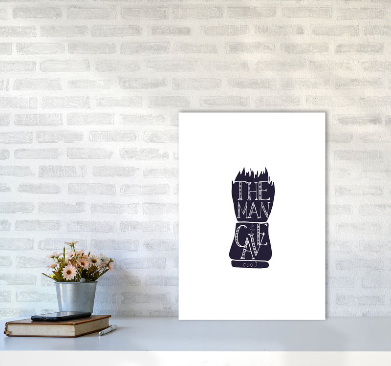 The Man Cave 2 Modern Print, Framed Bathroom Wall Art A2 Black Frame