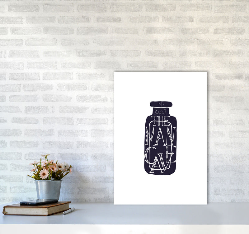 The Man Cave 3 Modern Print, Framed Bathroom Wall Art A2 Black Frame