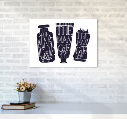 The Man Cave 4 Modern Print, Framed Bathroom Wall Art A2 Black Frame
