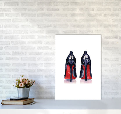 Black High Heels Modern Print A2 Black Frame