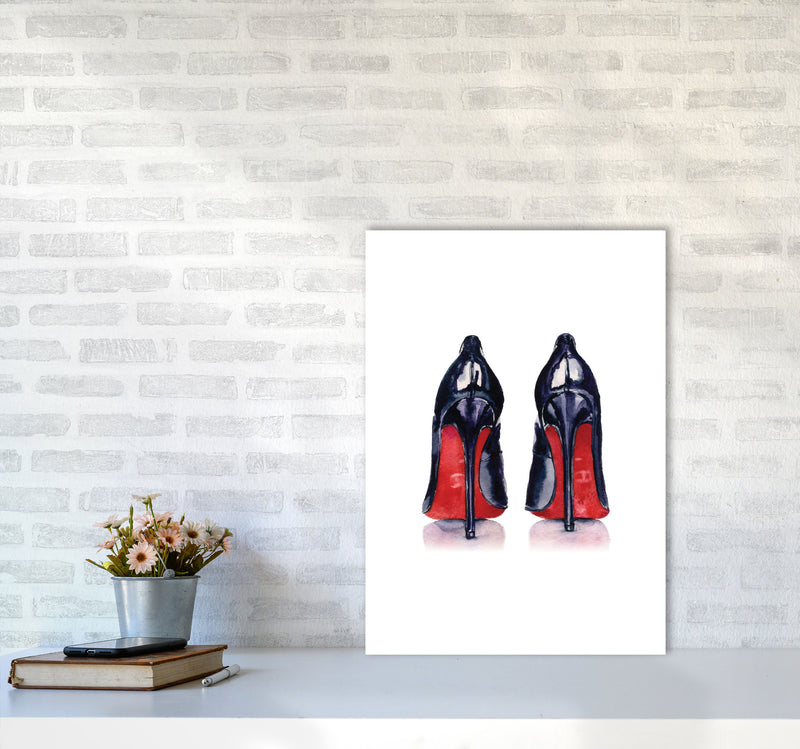 Black High Heels Modern Print A2 Black Frame