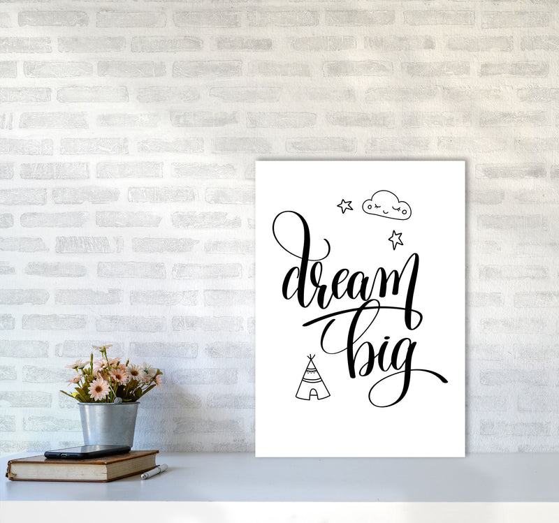 Dream Big Black Framed Nursey Wall Art Print A2 Black Frame