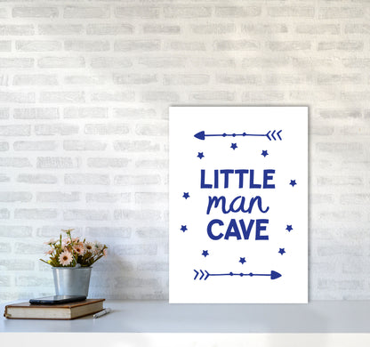 Little Man Cave Navy Arrows Framed Nursey Wall Art Print A2 Black Frame