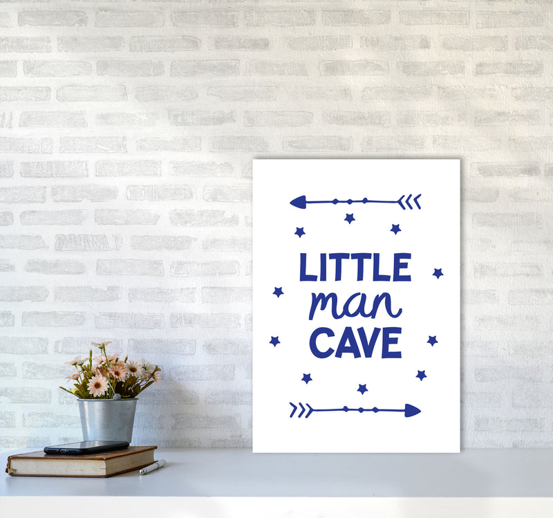 Little Man Cave Navy Arrows Framed Nursey Wall Art Print A2 Black Frame