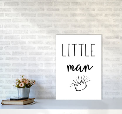 Little Man Crown Framed Nursey Wall Art Print A2 Black Frame