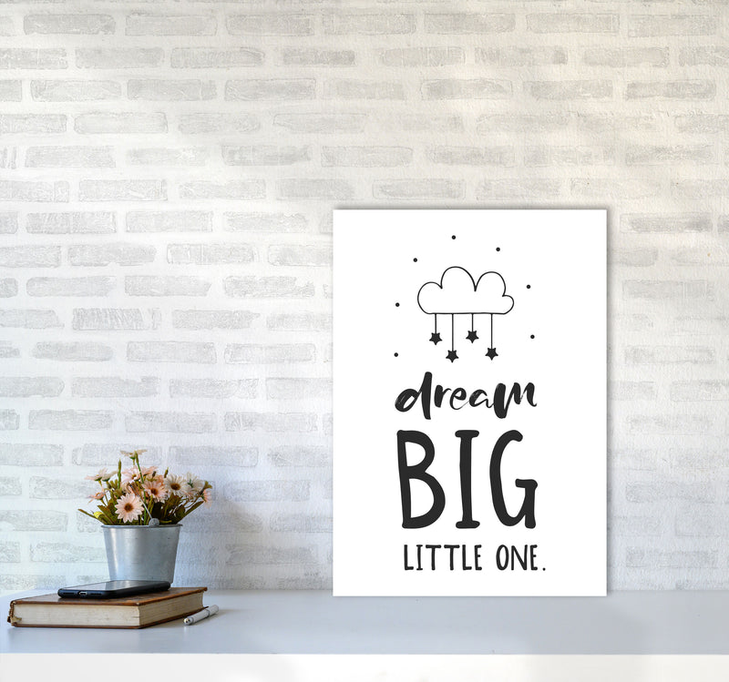 Dream Big Little One Black Framed Nursey Wall Art Print A2 Black Frame