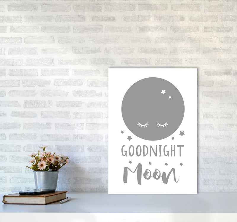 Goodnight Moon Grey Framed Nursey Wall Art Print A2 Black Frame