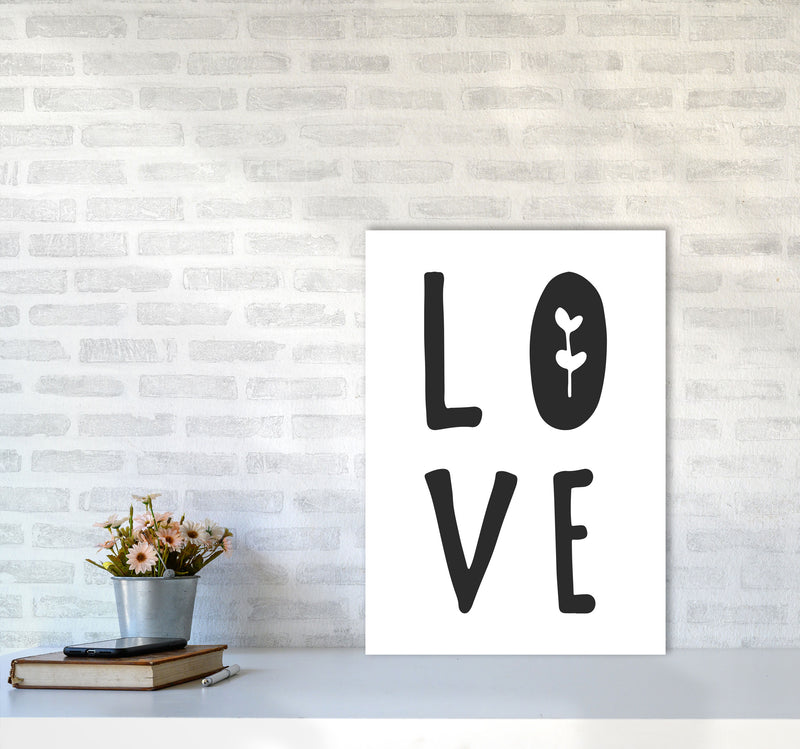 Love Black Framed Typography Wall Art Print A2 Black Frame