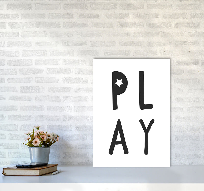 Play Black Framed Typography Wall Art Print A2 Black Frame