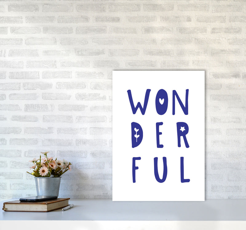 Wonderful Navy Framed Nursey Wall Art Print A2 Black Frame