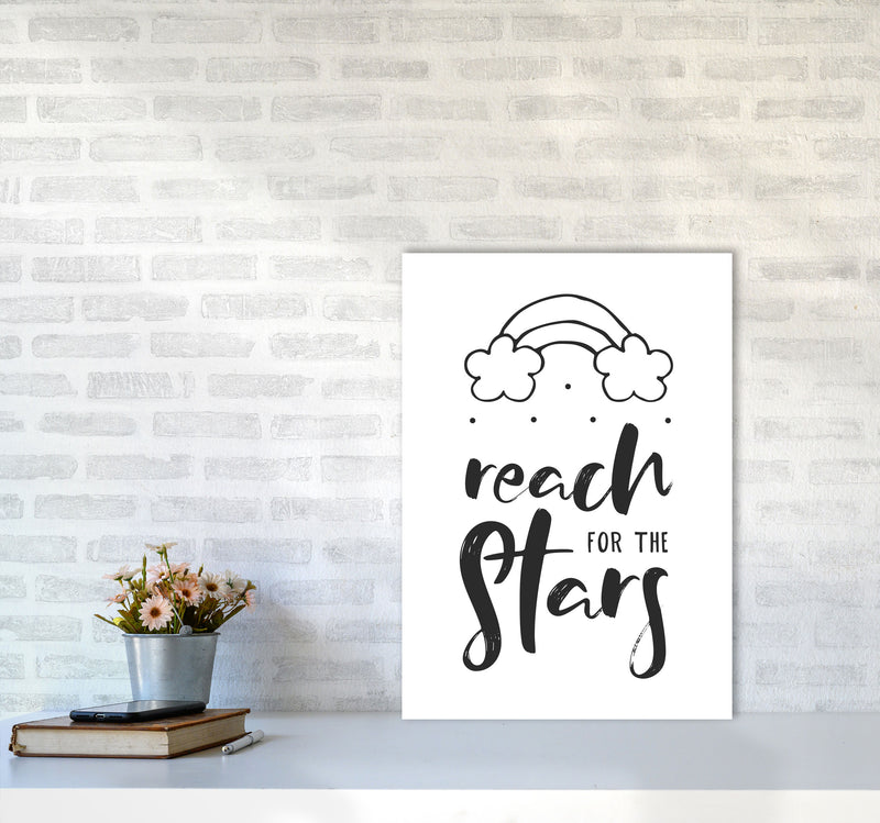 Reach For The Stars Black Modern Print A2 Black Frame