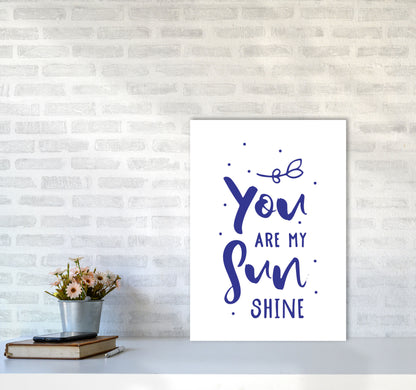 You Are My Sunshine Navy Modern Print A2 Black Frame