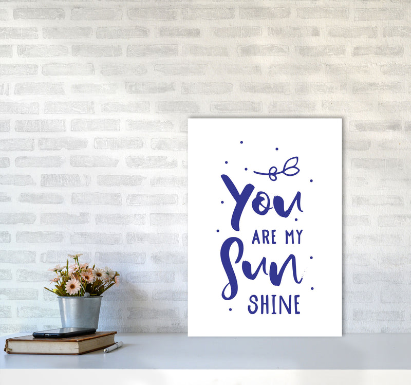 You Are My Sunshine Navy Modern Print A2 Black Frame