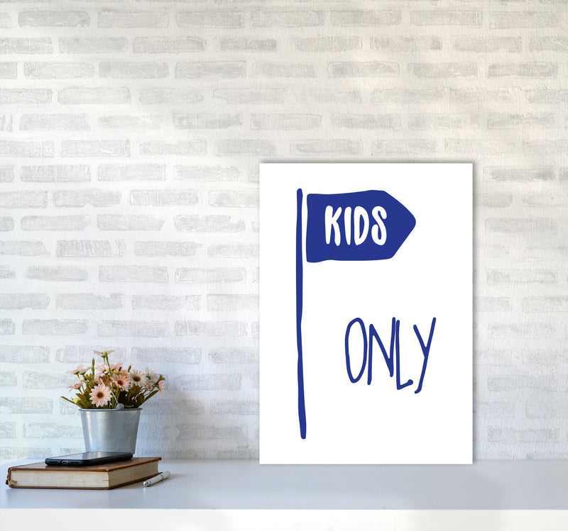 Kids Only Navy Framed Nursey Wall Art Print A2 Black Frame