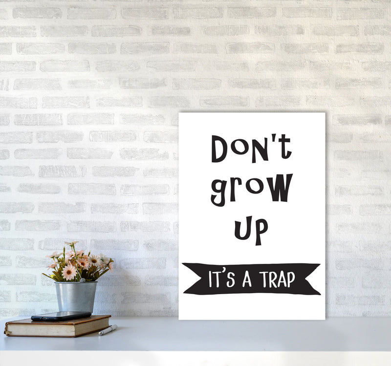 Don&#39;t Grow Up It&#39;s A Trap Banner Framed Typography Wall Art Print