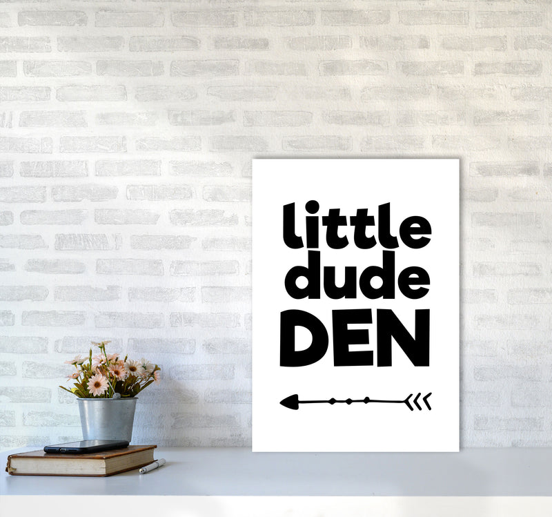 Little Dude Den Black Framed Nursey Wall Art Print A2 Black Frame