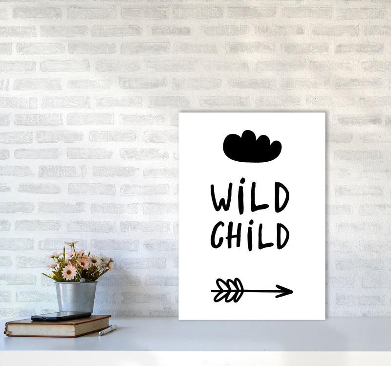 Wild Child Black Framed Nursey Wall Art Print A2 Black Frame