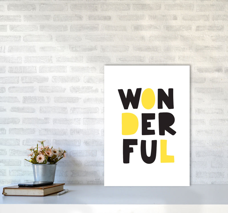 Wonderful Black And Yellow Framed Nursey Wall Art Print A2 Black Frame