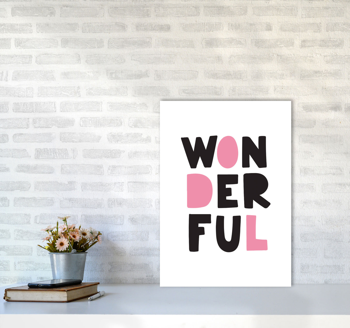 Wonderful Black And Pink Framed Nursey Wall Art Print A2 Black Frame