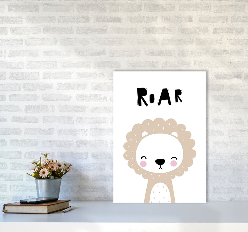 Lion Roar Modern Print Animal Art Print A2 Black Frame