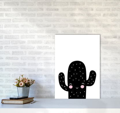 Black Scandi Cactus Modern Print, Framed Botanical & Nature Art Print A2 Black Frame