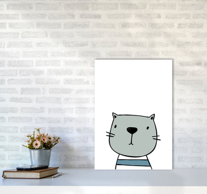 Cat Modern Print Animal Art Print A2 Black Frame