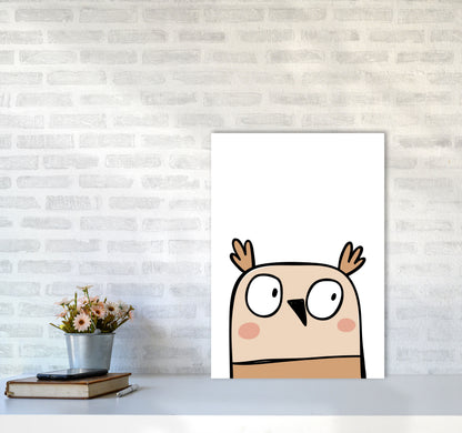 Scandi Owl Framed Nursey Wall Art Print A2 Black Frame