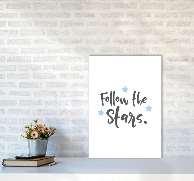 Follow The Stars Framed Typography Wall Art Print A2 Black Frame
