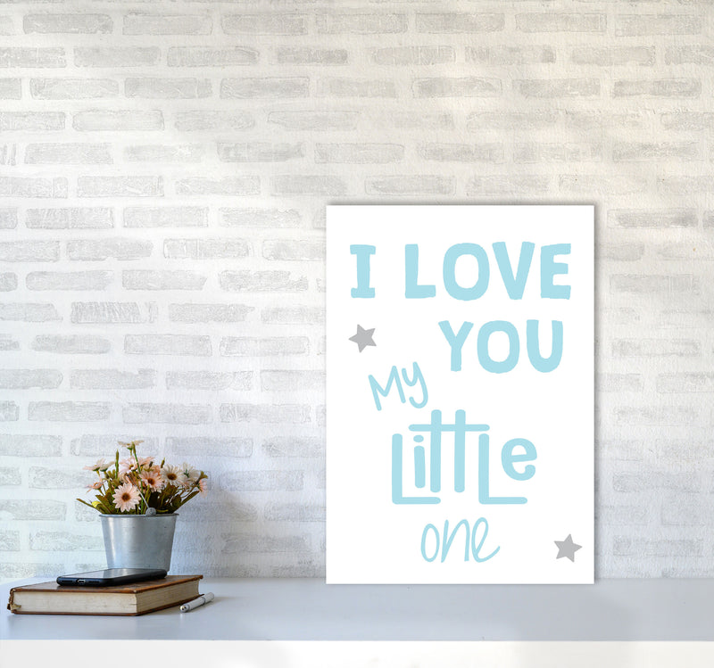 I Love You Little One Blue Framed Nursey Wall Art Print A2 Black Frame