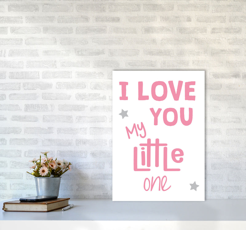 I Love You Little One Pink Framed Nursey Wall Art Print A2 Black Frame