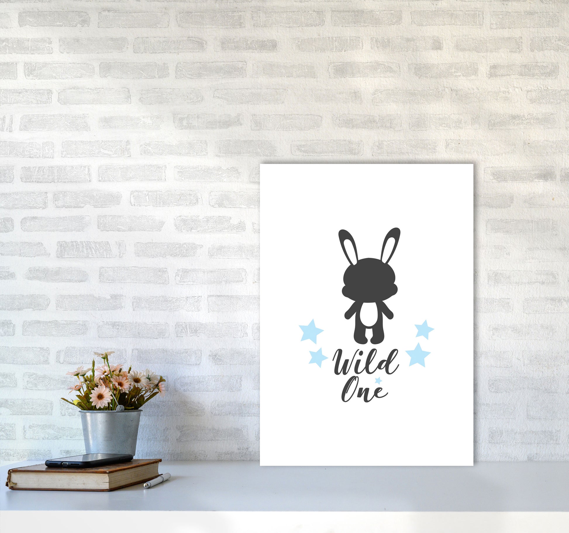 Wild One Framed Nursey Wall Art Print A2 Black Frame