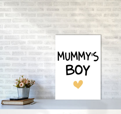 Mummy&#39;s Boy Mustard Framed Nursey Wall Art Print A2 Black Frame