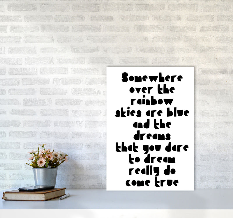 Somewhere Over The Rainbow Black Modern Print A2 Black Frame