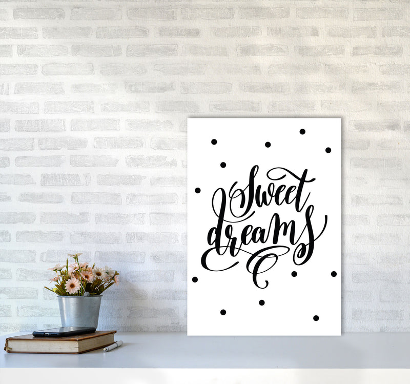 Sweet Dreams Black Modern Print A2 Black Frame