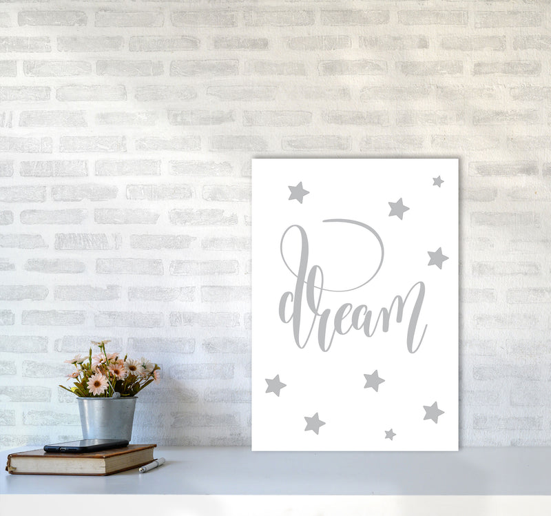 Dream Grey Framed Typography Wall Art Print A2 Black Frame