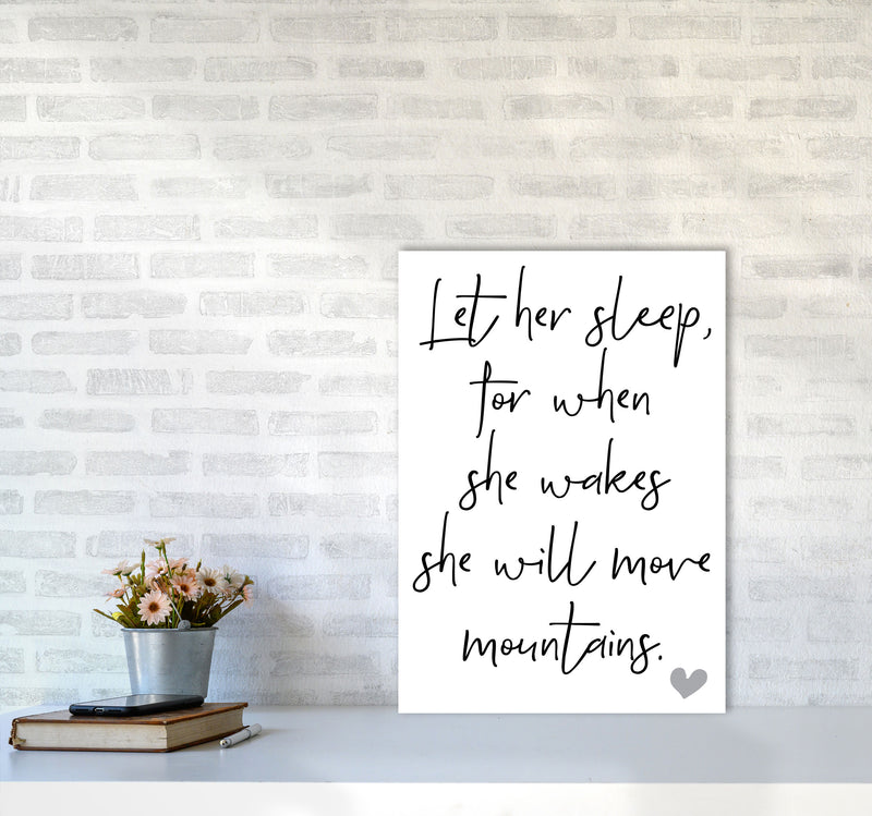 Let Her Sleep Framed Typography Wall Art Print A2 Black Frame