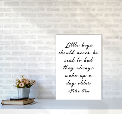 Little Boys Peter Pan Quote Framed Nursey Wall Art Print A2 Black Frame
