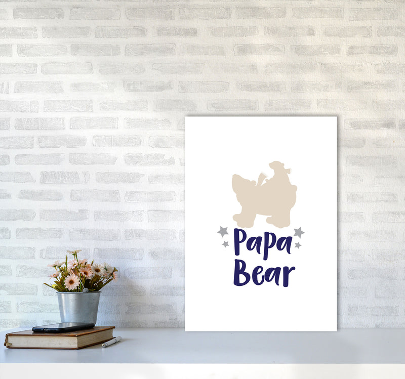 Papa Bear Framed Nursey Wall Art Print A2 Black Frame