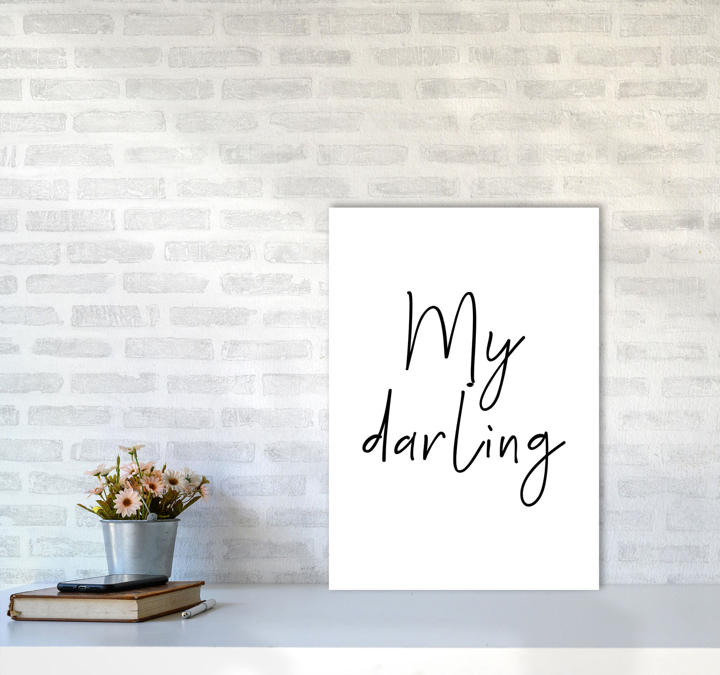 My Darling Framed Typography Wall Art Print A2 Black Frame
