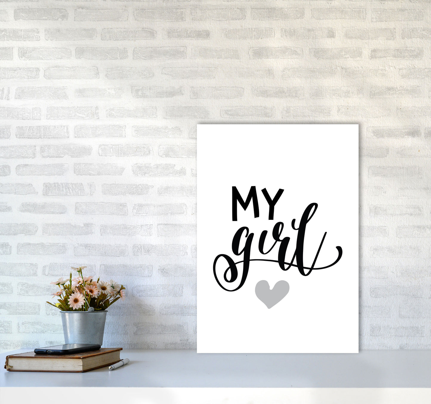 My Girl Black Framed Nursey Wall Art Print A2 Black Frame