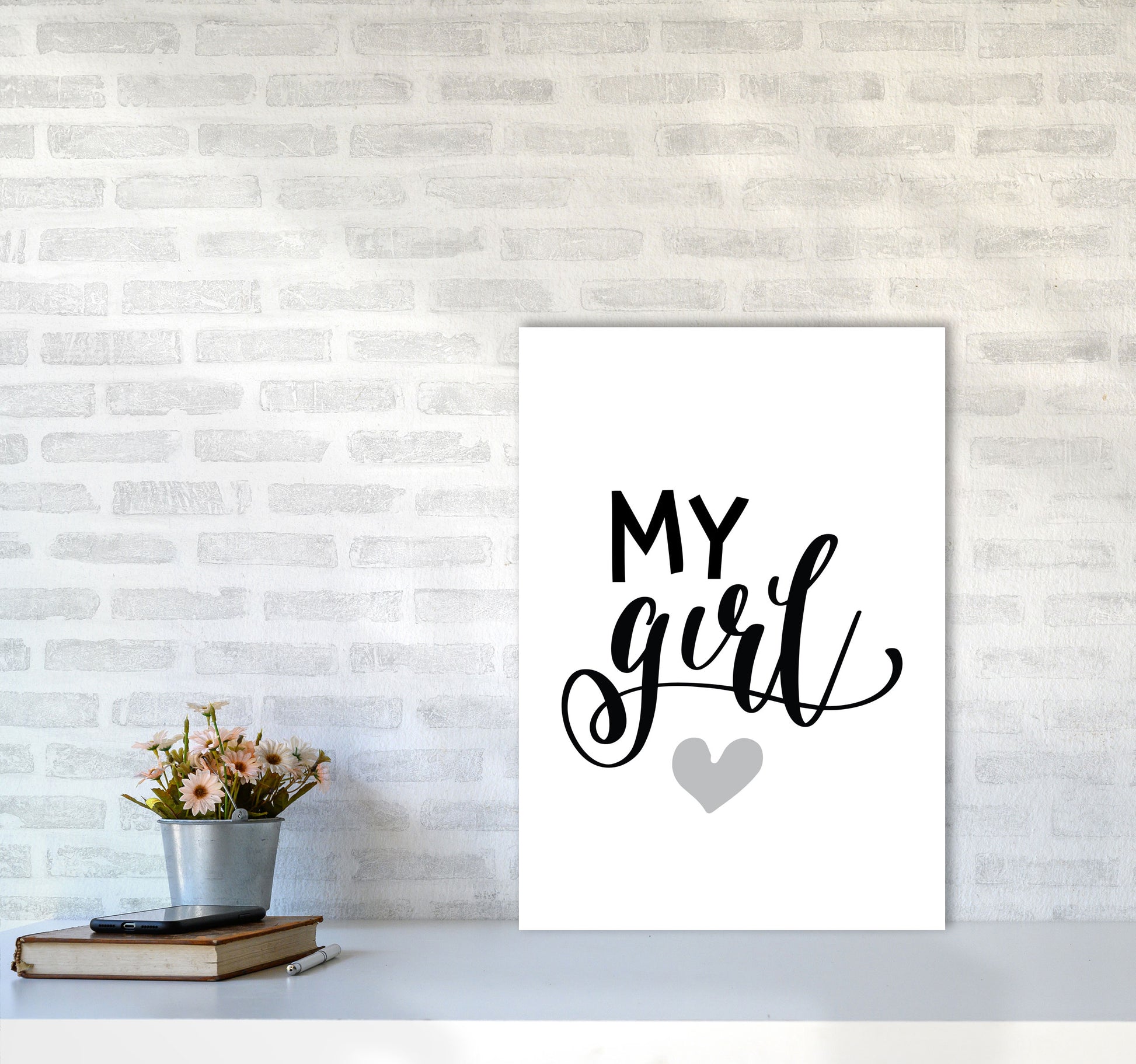My Girl Black Framed Nursey Wall Art Print A2 Black Frame
