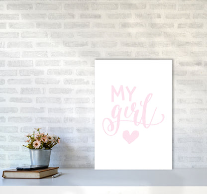My Girl Pink Framed Nursey Wall Art Print A2 Black Frame