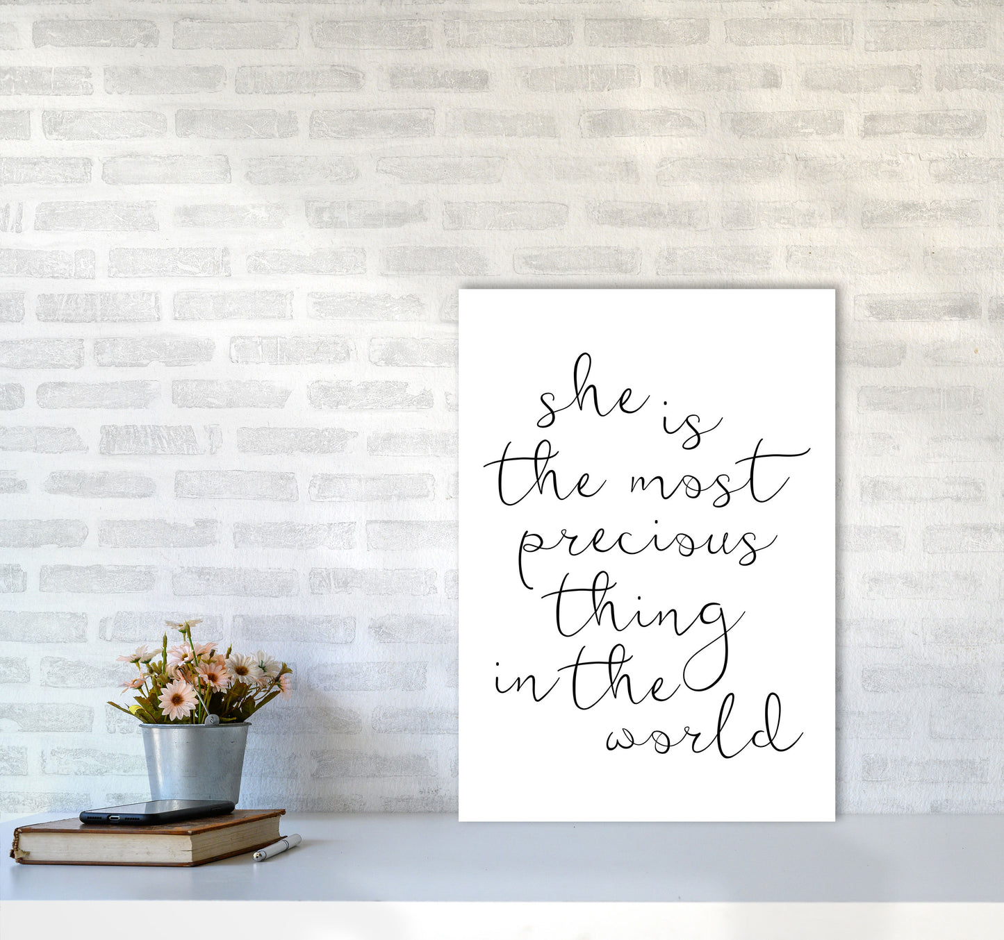 She Is The Most Precious Thing Black Modern Print A2 Black Frame