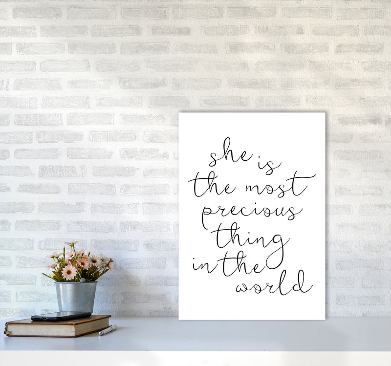 She Is The Most Precious Thing Black Modern Print A2 Black Frame