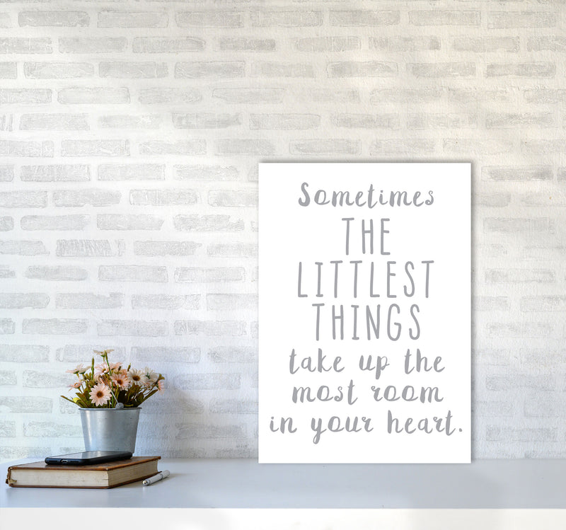 The Littlest Things Grey Modern Print A2 Black Frame